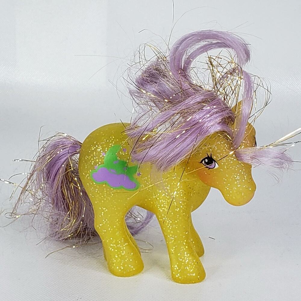 Vintage My Little Pony Napper Sparkle 1983 Yellow Glitter Purple Hair G1 MLP